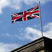 Imagen de archivo de una bandera de Reino Unido Imagen de archivo de una bandera de Reino Unido