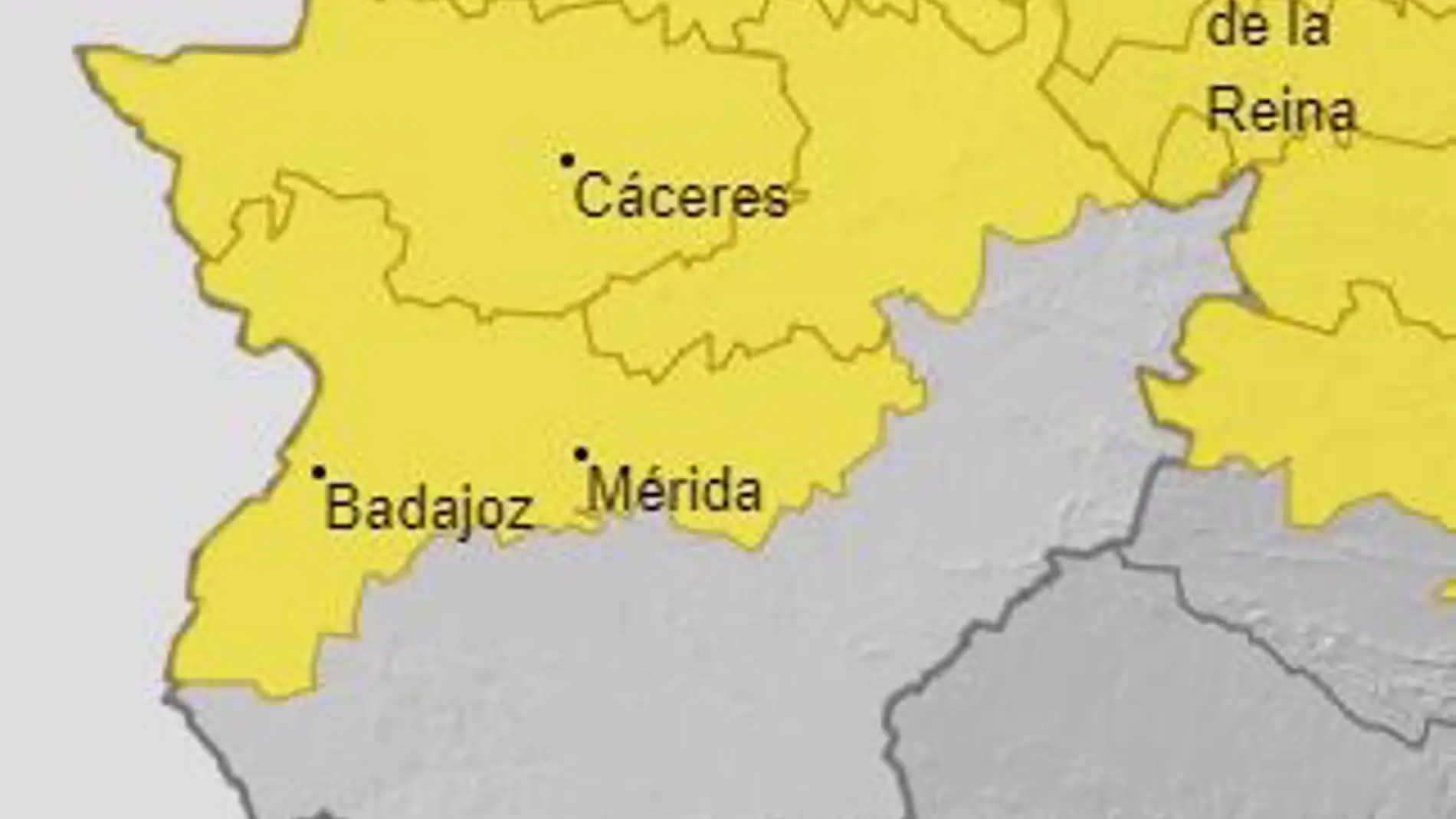 Gran parte de Extremadura estará este viernes en aviso amarillo por lluvias y tormentas