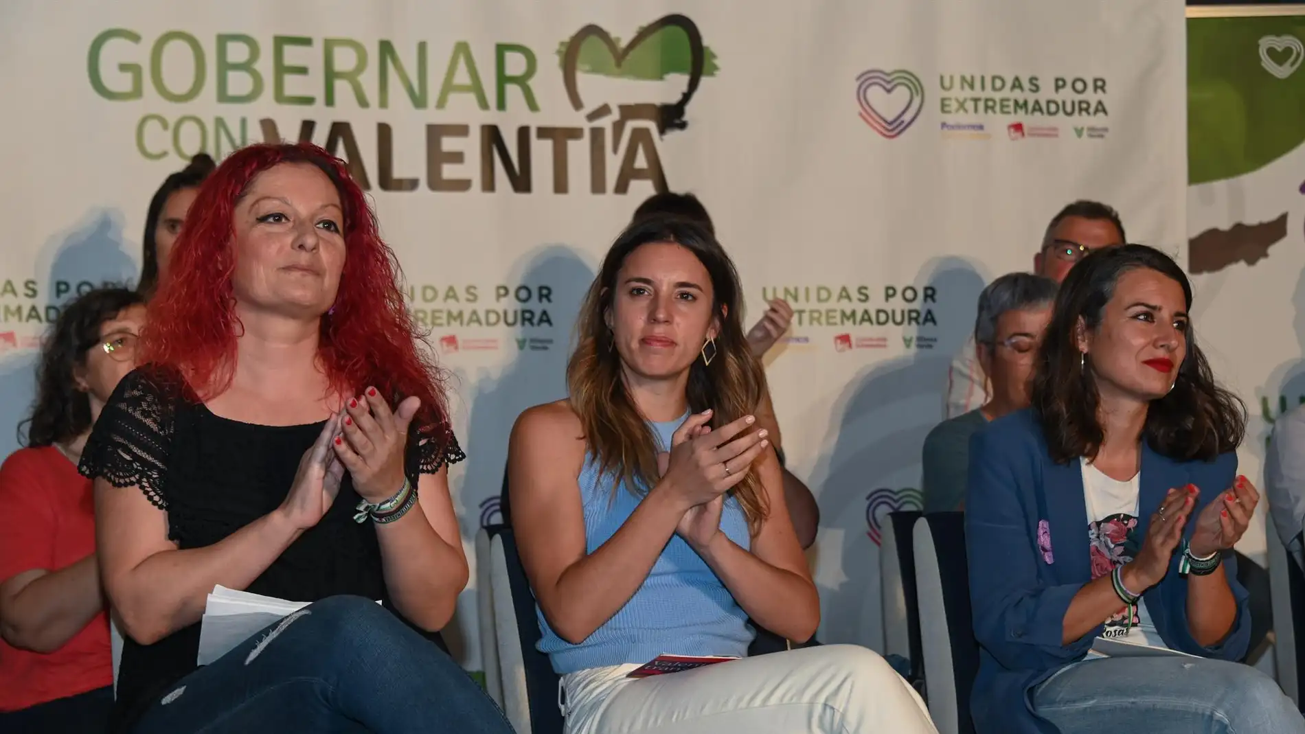 Irene Montero pide el voto para las candidatas de Unidas Podemos en Extremadura y Badajoz, De Miguel y Cadenas