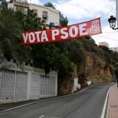 Pancarta del PSOE de Mojácar (Almería)