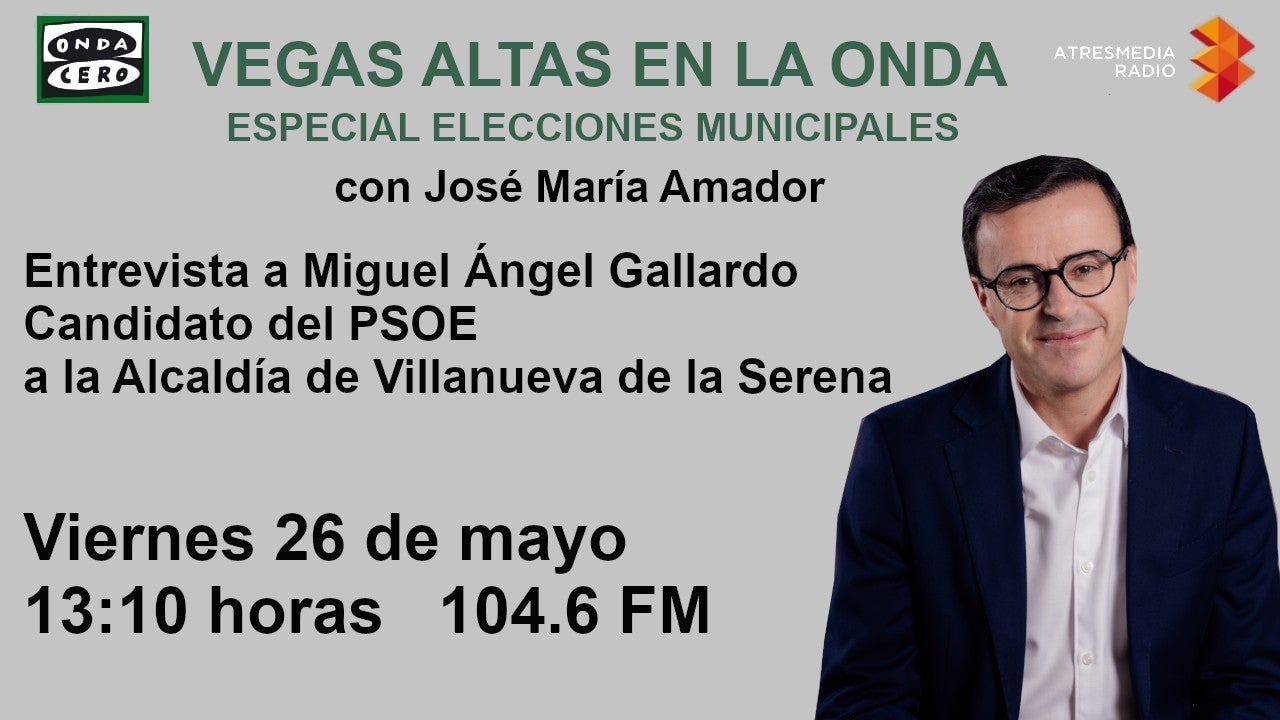Miguel Ángel Gallardo, candidato del PSOE a la Alcaldía de Villanueva de la Serena Miguel Ángel Gallardo, candidato del PSOE a la Alcaldía de Villanueva de la Serena