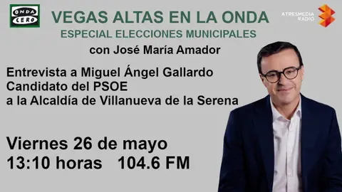 Miguel Ángel Gallardo, candidato del PSOE en Villanueva de la Serena Miguel Ángel Gallardo, candidato del PSOE en Villanueva de la Serena