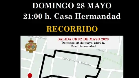 cartel de la procesión Cruz de Mayo de Misericordia y Palma cartel de la procesión Cruz de Mayo de Misericordia y Palma
