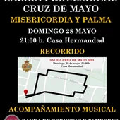 cartel de la procesión Cruz de Mayo de Misericordia y Palma cartel de la procesión Cruz de Mayo de Misericordia y Palma