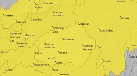 Aviso amarillo por tormentas y acumulaci&oacute;n de agua en la zona centro