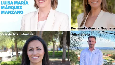 Luisa Márquez (La Solana), Fernanda García Nogueras (Montiel), Carmen María Montalbán (Vva de los Infantes) y Francisco Javier Macías (Albaladejo) Luisa Márquez (La Solana), Fernanda García Nogueras (Montiel), Carmen María Montalbán (Vva de los Infantes) y Francisco Javier Macías (Albaladejo)