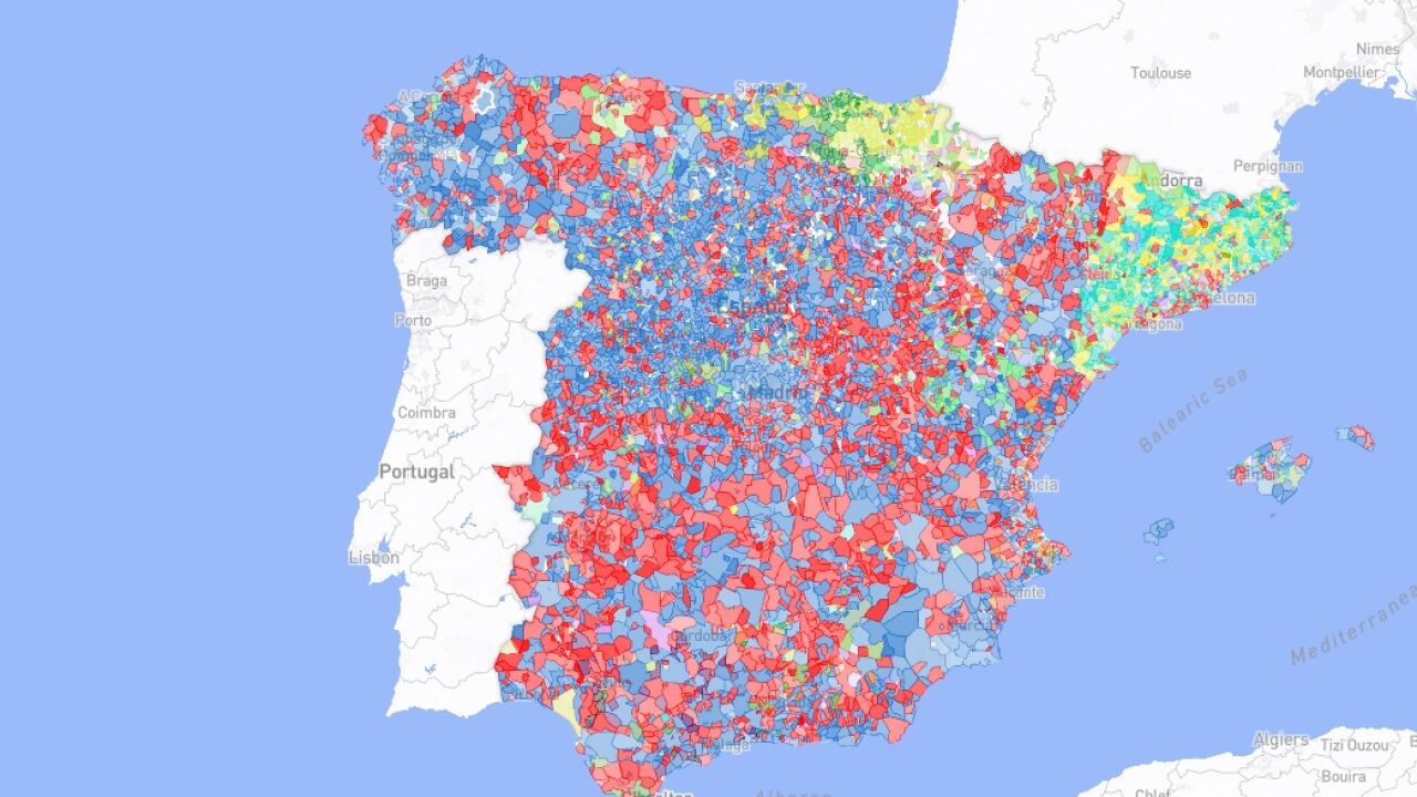 El mapa de los resultados de las elecciones municipales así se ha