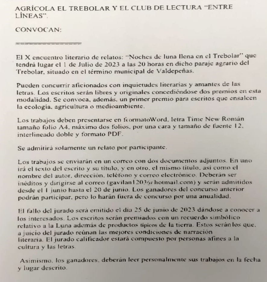 "Noches de Luna Llena en El Trebolar" tendrá lugar el próximo 1 de julio "Noches de Luna Llena en El Trebolar" tendrá lugar el próximo 1 de julio