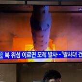 Imagen del cohete militar lanzado por Corea del Norte