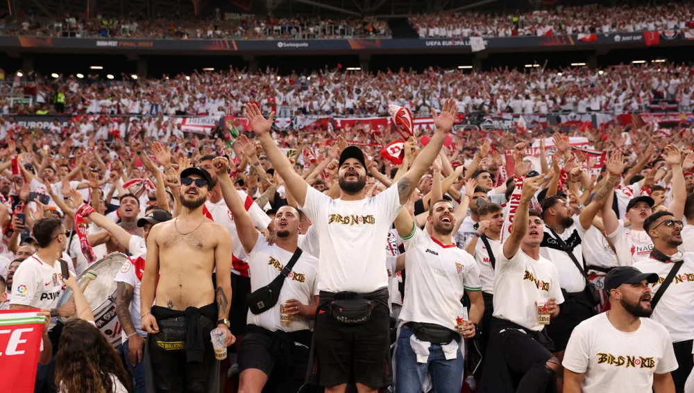 Aficionados del Sevilla en la final de la Europa League