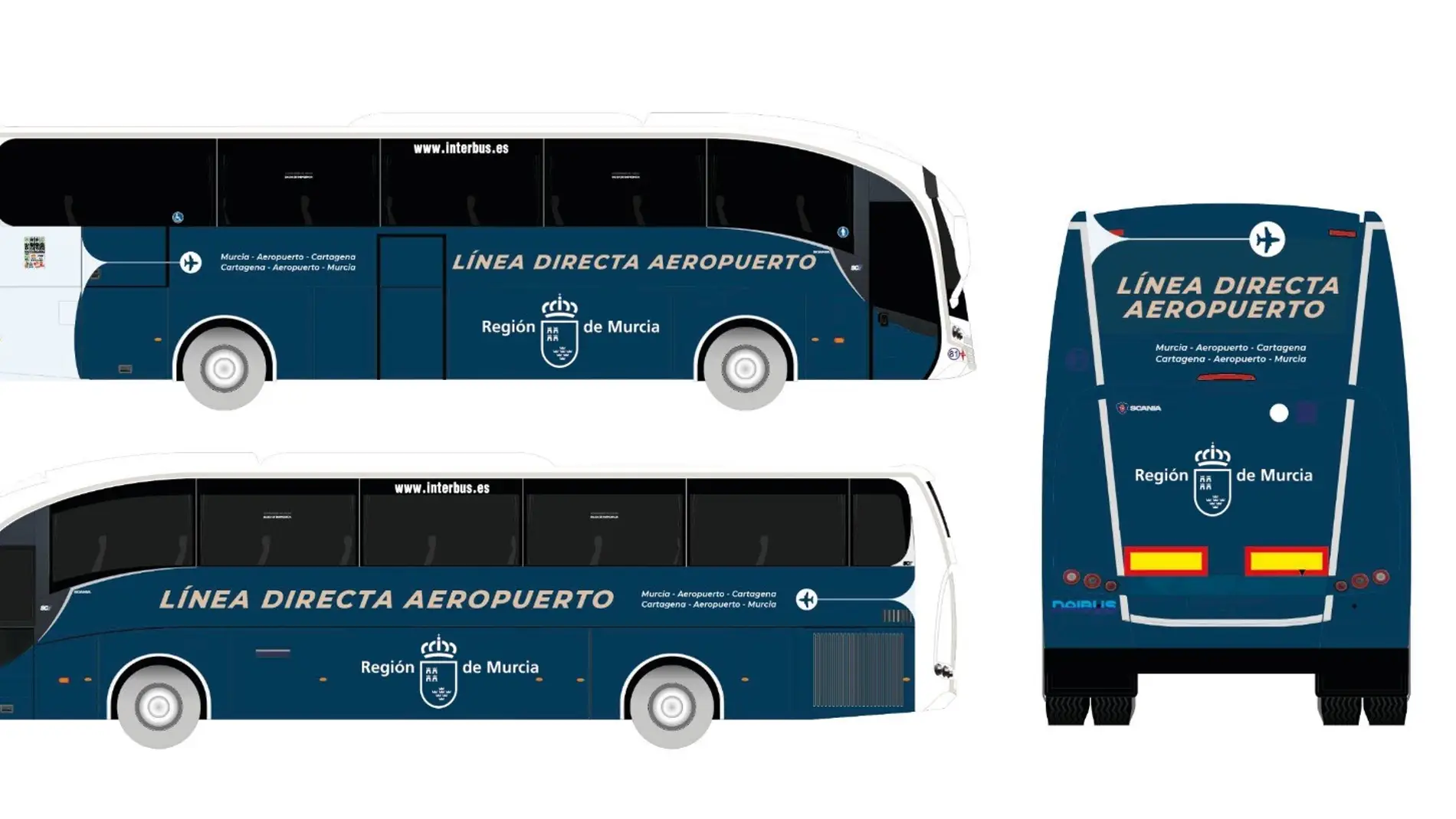 El servicio de autobús gratuito para conectar el aeropuerto con Murcia y Cartagena comienza el 5 de junio