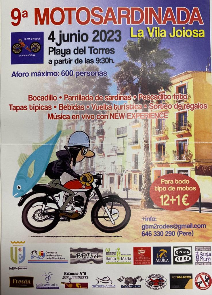 La 9ª Motosardinada del GTM 2 Rodes se celebrará en La Vila Joiosa este domingo La 9ª Motosardinada del GTM 2 Rodes se celebrará en La Vila Joiosa este domingo