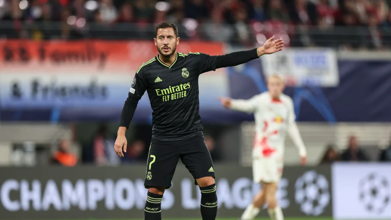 Eden Hazard durante un partido con el Real Madrid