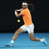Rafa Nadal durante un partido en el Australia Open