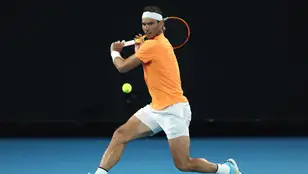 Rafa Nadal durante un partido en el Australia Open