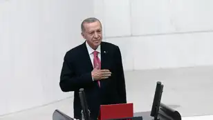 Erdogan durante su investidura como presidente de Turquía