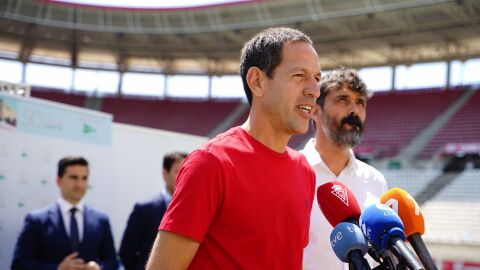 Jos&eacute; Luis Acciari en la presentaci&oacute;n del encuentro de veteranos. Junio 2023