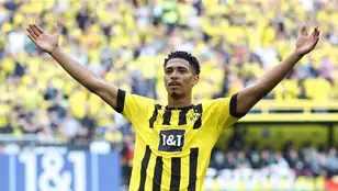 Bellingham celebra un gol con el Borussia Dortmund