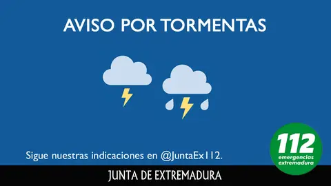 El 112 activa la alerta amarilla en el Norte de Cáceres este jueves por fuertes lluvias El 112 activa la alerta amarilla en el Norte de Cáceres este jueves por fuertes lluvias