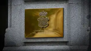 Imagen de archivo de la placa de la fachada de la sede del Consejo General del Poder Judicial (CGPJ) en Madrid