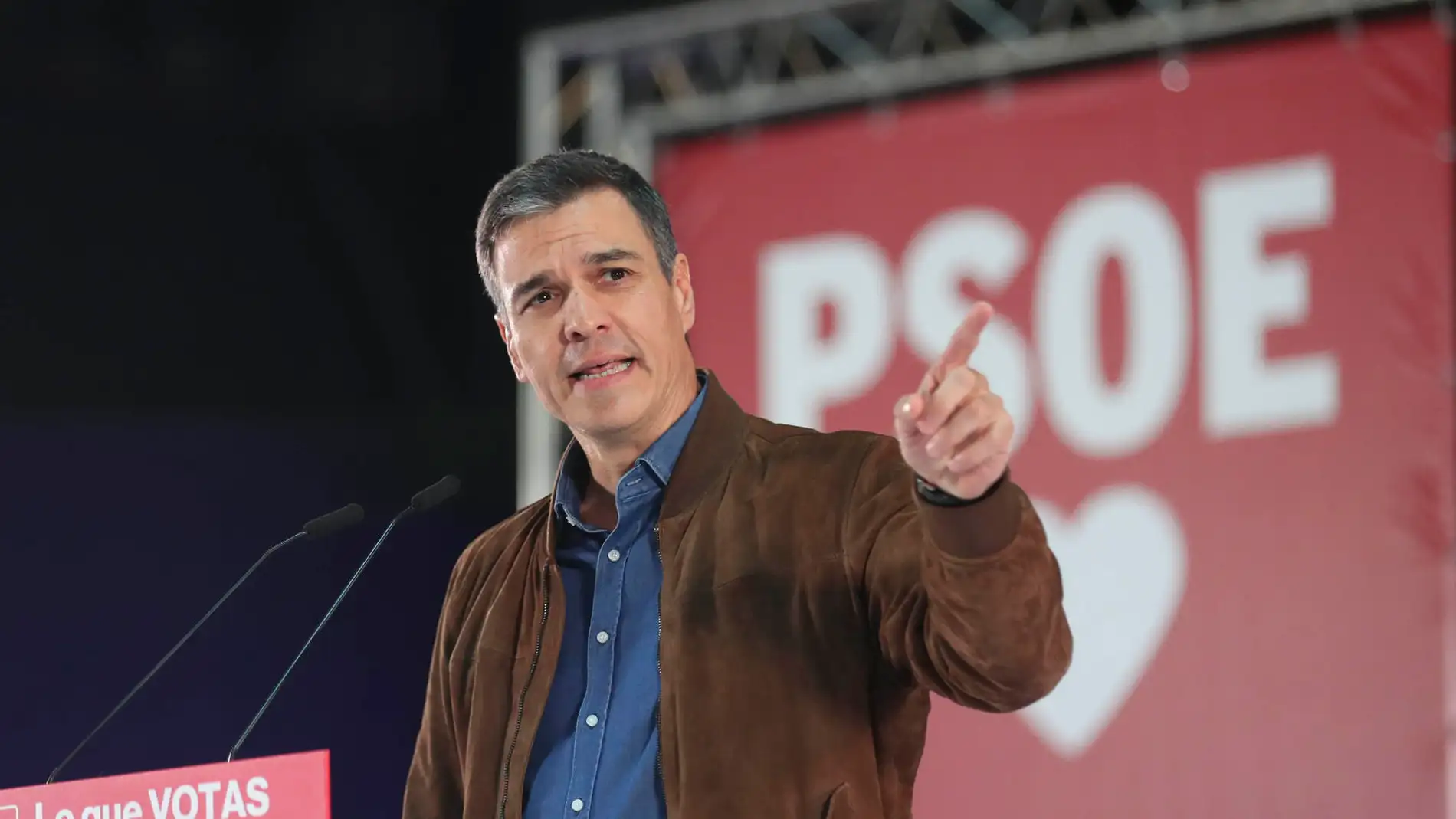 Pedro Sánchez durante un acto electoral