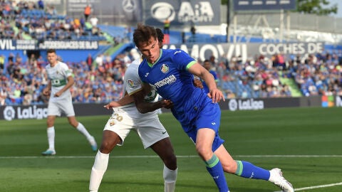 Juanmi Latasa durante un partido con el Getafe