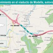 Afectación al tráfico en la autovía A-8 por obras en el Viaducto de Molleda, Corvera