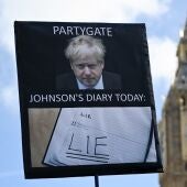 Imagen de archivo de una protesta contra Boris Johnson por el Partygate