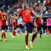 Joselu celebra su gol a Italia