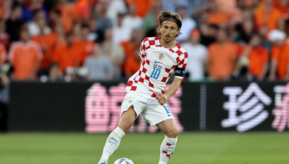 Luka Modric durante un partido con Croacia