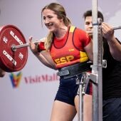 Sara Sánchez, en el Mundial de Powerlifting.