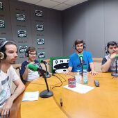 David Tardío, Marcos Millán, Enrique Domínguez y Miguel Guerra, en los estudios de Onda Ceron