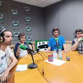 David Tardío, Marcos Millán, Enrique Domínguez y Miguel Guerra, en los estudios de Onda Ceron David Tardío, Marcos Millán, Enrique Domínguez y Miguel Guerra, en los estudios de Onda Ceron