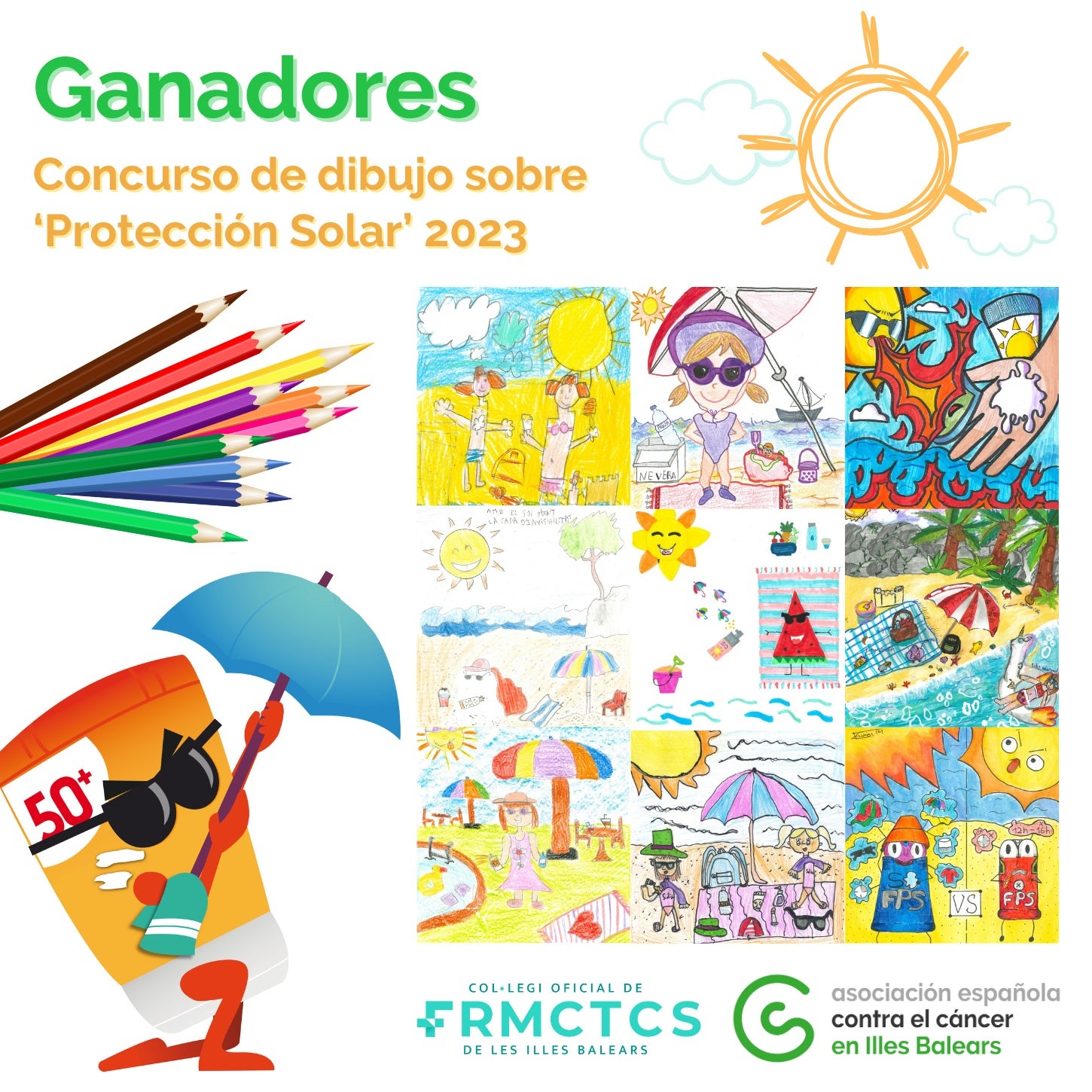 Eloise Martín y el CEIP Sant Ferran de Ses Roques de Formentera galardonados en el concurso infantil de dibujo sobre Protección Solar de la AECC Eloise Martín y el CEIP Sant Ferran de Ses Roques de Formentera galardonados en el concurso infantil de dibujo sobre Protección Solar de la AECC