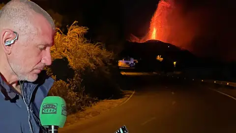 Gustavo de Dios en una conexión con Alsina en Más de Uno 10 horas después del comienzo de la erupción Gustavo de Dios en una conexión con Alsina en Más de Uno 10 horas después del comienzo de la erupción