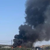 Incendio en una fábrica en Pozuelo de Calatrava Incendio en una fábrica en Pozuelo de Calatrava