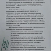 Nota de prensa del Centro independiente d Agricultores y Ganaderos de La Solana Nota de prensa del Centro independiente d Agricultores y Ganaderos de La Solana