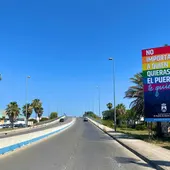 Entrada de la ciudad de El Puerto con el nuevo cartel Entrada de la ciudad de El Puerto con el nuevo cartel