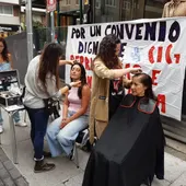 Imagen de la protesta de esta mañana en A Coruña. Foto: Alberto Gómez Barros. Imagen de la protesta de esta mañana en A Coruña. Foto: Alberto Gómez Barros.