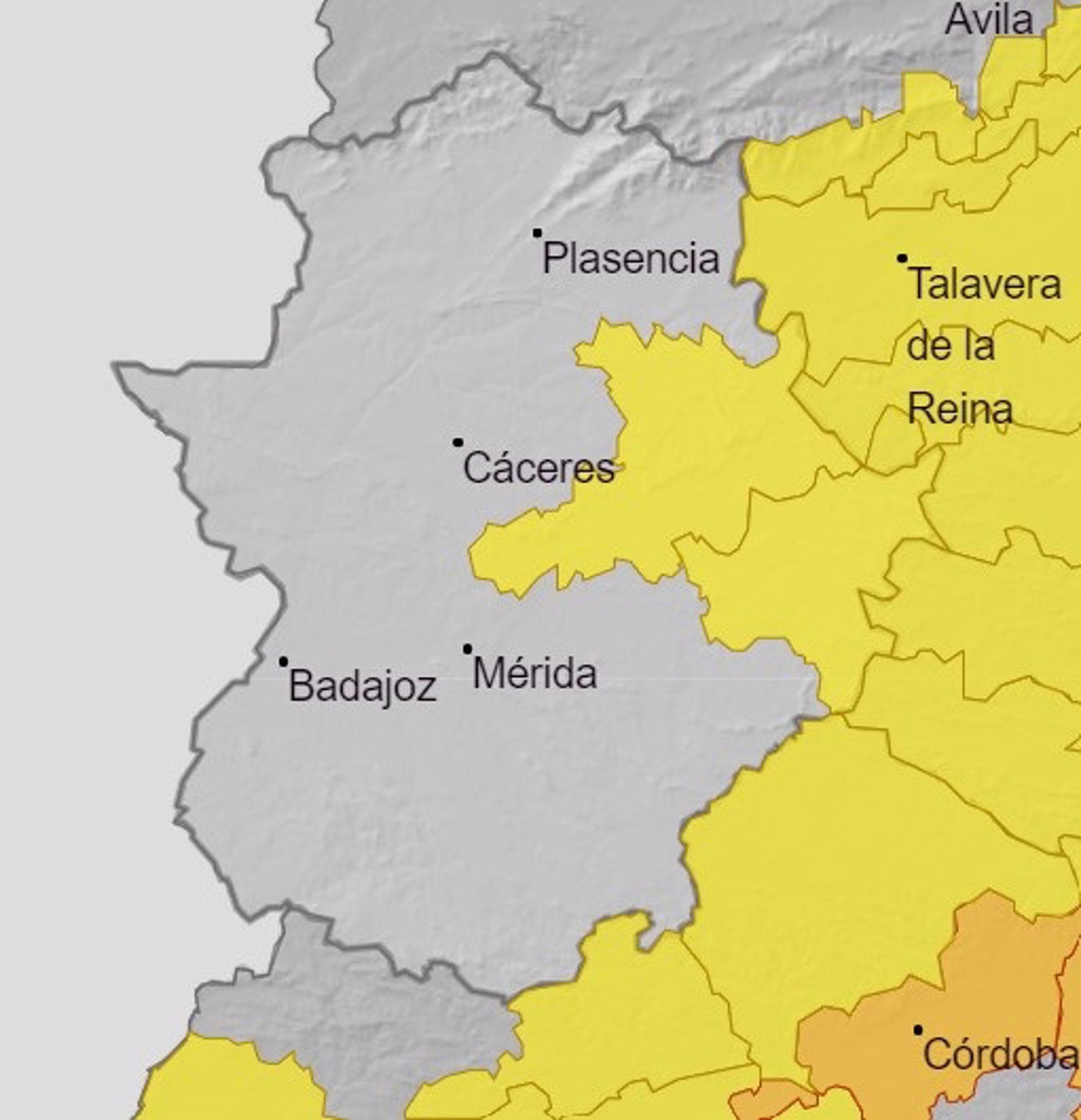 Este jueves bajan las temperaturas pero aún se mantendrán activas alertas amarillas en Villuercas, Siberia y Montánchez Este jueves bajan las temperaturas pero aún se mantendrán activas alertas amarillas en Villuercas, Siberia y Montánchez