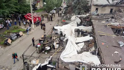 Ataque con misiles rusos en la ciudad ucraniana de Kramatorsk, en la región de Donetsk Ataque con misiles rusos en la ciudad ucraniana de Kramatorsk, en la región de Donetsk