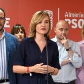 La portavoz del PSOE y ministra de Educación y Formación Profesional, Pilar Alegría, en un acto del partido