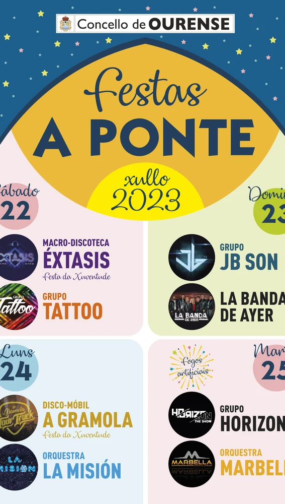 O Concello de Ourense organiza por segundo ano consecutivo as Festas da Ponte O Concello de Ourense organiza por segundo ano consecutivo as Festas da Ponte
