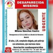 Cartel de la desaparición de Milena Sánchez