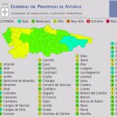 Mapa indice riesgo forestal 10-7 Asturias