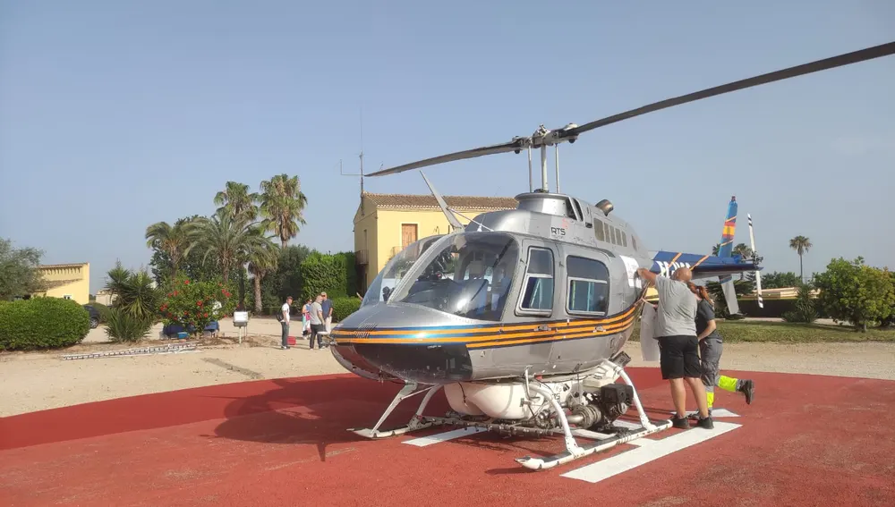Consorcio La Ribera Helicóptero fumigación