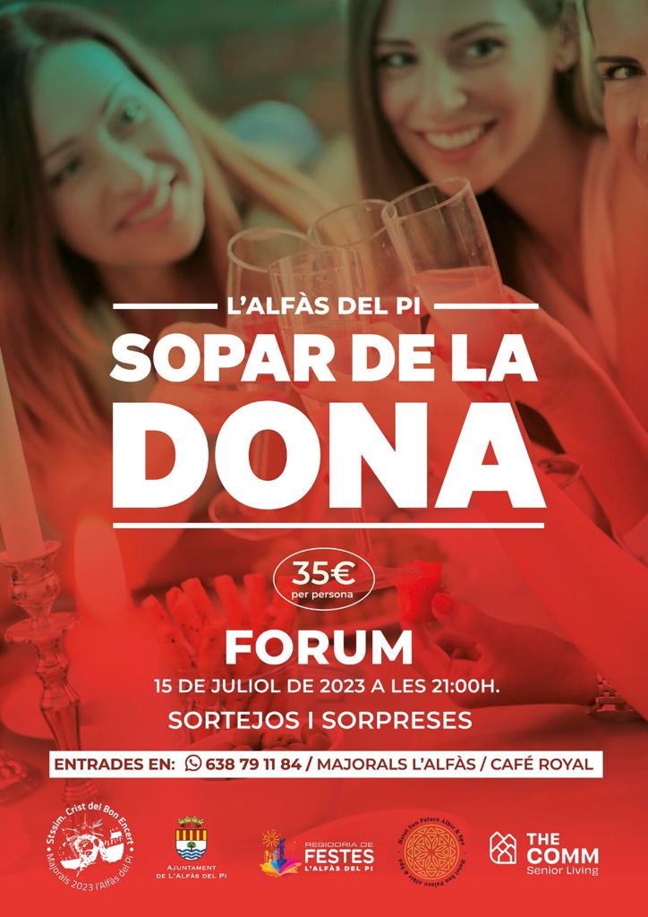 Los Mayorales del Stissim Crist 2023 organizan el ‘Sopar de la Dona’ en el Forum de l’Alfàs Los Mayorales del Stissim Crist 2023 organizan el ‘Sopar de la Dona’ en el Forum de l’Alfàs