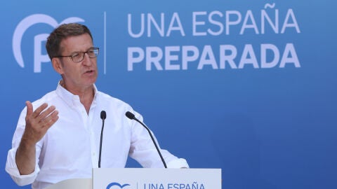 El l&iacute;der del Partido Popular, Alberto N&uacute;&ntilde;ez Feij&oacute;o en un acto de campa&ntilde;a.