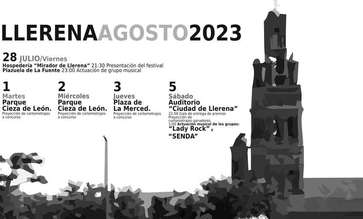 El XXII Certamen Internacional de Cortometrajes 'El Pecado' de Llerena se desarrollará del 28 de julio al 5 de agosto El XXII Certamen Internacional de Cortometrajes 'El Pecado' de Llerena se desarrollará del 28 de julio al 5 de agosto