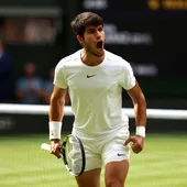 Carlos Alcaraz durante la final de Wimbledon 2023 Carlos Alcaraz durante la final de Wimbledon 2023